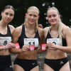 Mannschafts-Westfalenmeister im Siebenkampf der U18: Mathilda Grienitz, Mia Vollmer und Maya Klute (v.l.n.r.) vom LAZ Soest erreichten bei den Titelkämpfen in Ahlen 10.816 Punkte. Foto: Bottin|DM-Platz vier über 100 Meter: Sprinttalent Maja Bolinger vom LAZ Soest schaffte in der Saison 2024 den Sprung in die deutsche Spitzenklasse der weibl. Jugend U16. Foto: Bottin|Deutsche Vizemeisterin im Siebenkampf der Frauen und vierfache Spitzenreiterin der Westfälischen W30-Bestenliste: Laura Voß vom LAZ Soest. Foto: Bottin|Nia Ferige war 2024 mit fünf Westfalenmeistertiteln in der Altersklasse W14 die erfolgreichste Sportlerin des LAZ Soest auf Landesebene. Foto: Bottin|||
