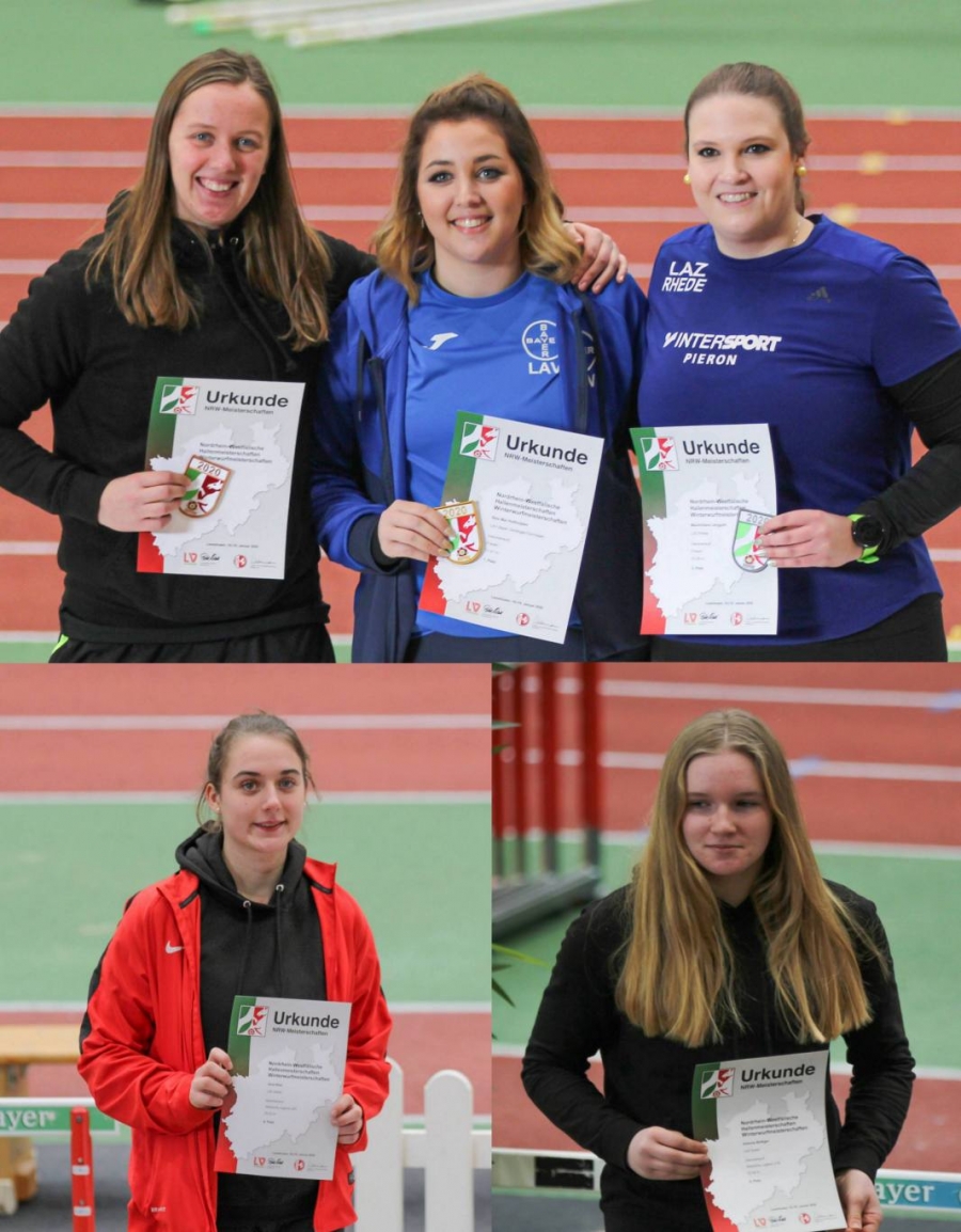 o. l. Annika Straub 3. Platz,  u.l. Jana Klee 4. Platz und u.r. Antonia Böttiger 5. Platz